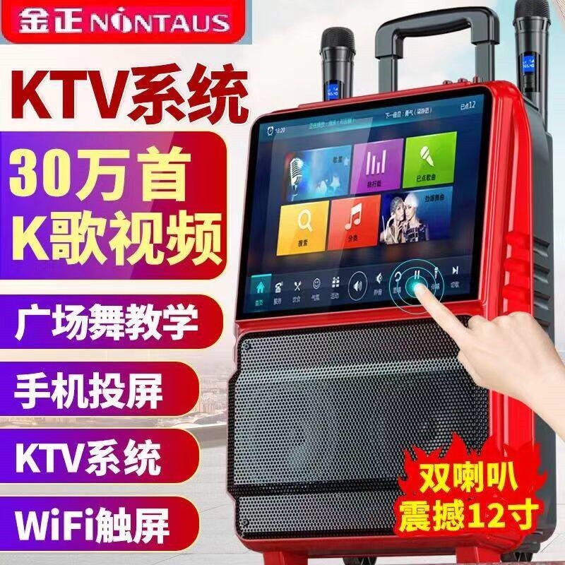 金正广场舞音响带显示屏幕户外拉体机杆音箱蓝牙大功率家用KTV一