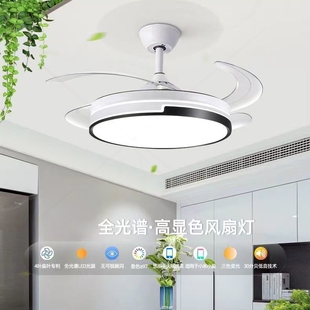 隐形吊扇灯吊灯变频静音一体灯具家用客厅餐厅卧室电风扇 2025新款