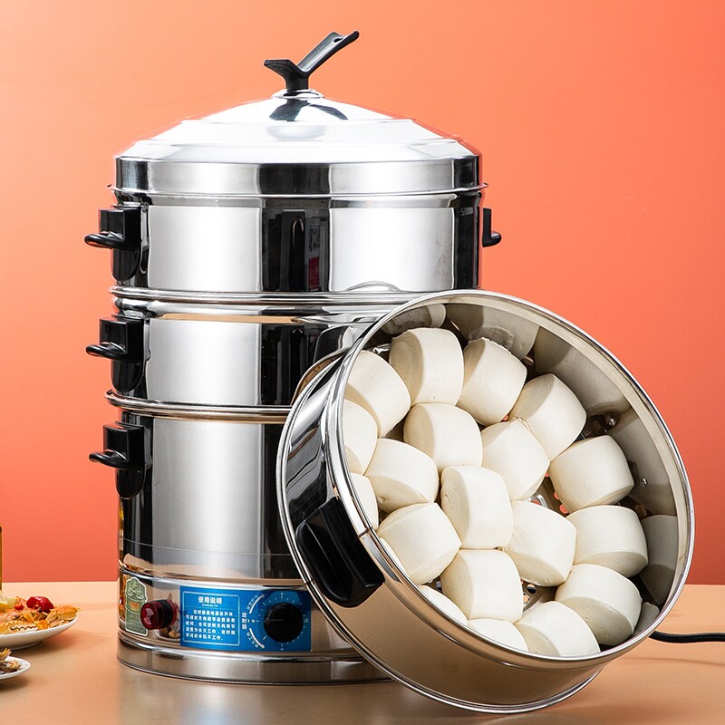 电蒸锅家用蒸笼商用多层大蒸锅特蒸笼大号超大容量蒸馒头专用锅带