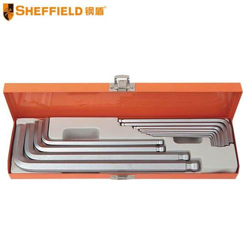 SHEFFIELD S050024 12件套公制加长球头内六角扳手（铁盒）