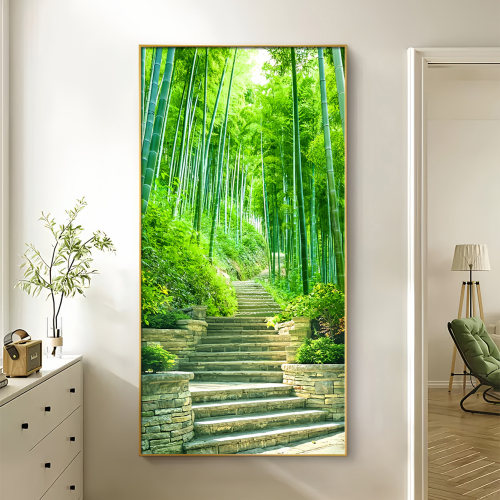 节节高升玄关走廊发光带灯装饰画