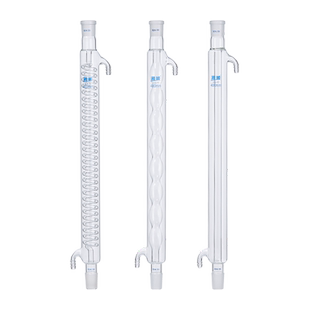 湘玻高硼硅玻璃冷凝管直形球形蛇形化学实验室仪器加厚耐高温蒸馏回流装置200 300 400mm
