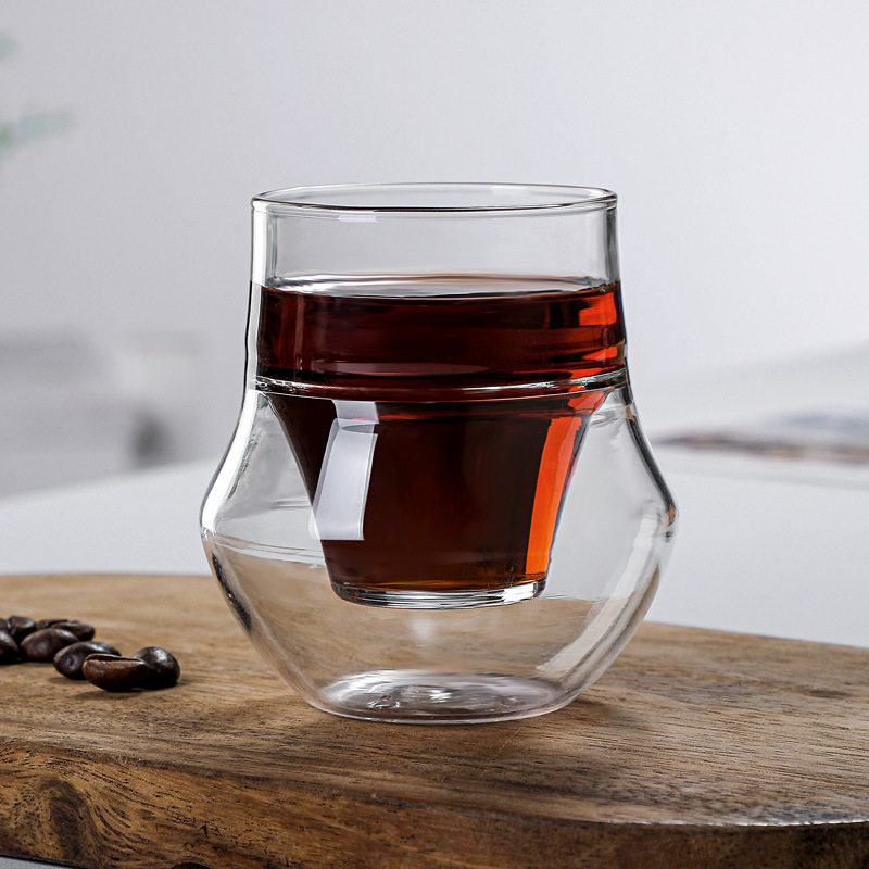 新品单口双层玻璃咖啡杯