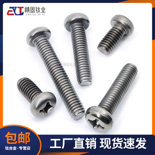 纯钛TA1阳极氧化十字圆头螺钉