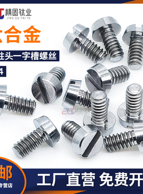 圆柱头一字槽TC4钛合金螺丝GB/T65开槽螺钉M2M2.5M3M4M5 支持定做