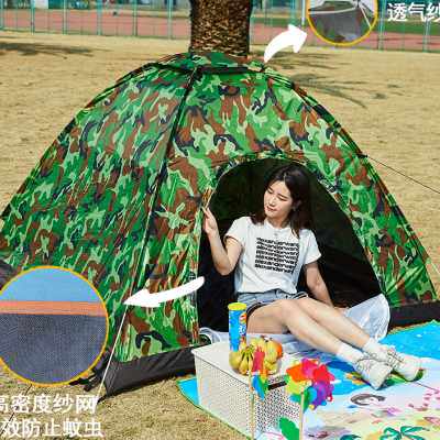 帐篷户外野餐加厚装备便携式自动防雨布露营用品可折叠单人室内小