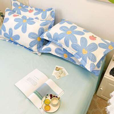 新款15米床单h被套枕套2件套水洗棉床上四件套学生宿舍单人床三件