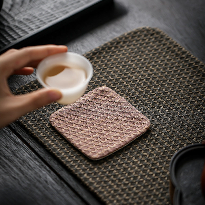 茶道杯垫防烫防滑隔热布