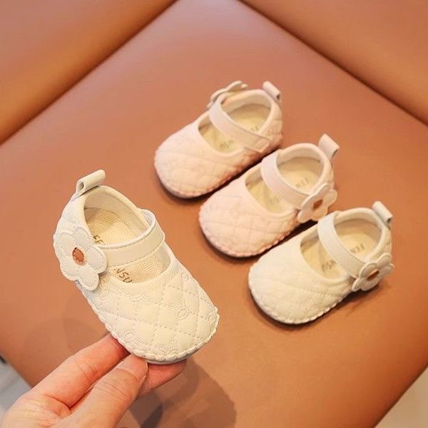 春秋婴儿周岁百天鞋0-1岁3-6个月女宝宝公主婴幼儿软胶底学步鞋