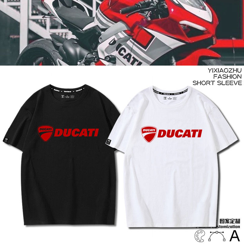 杜卡迪ducati摩托车机车发烧友t恤logo短袖夏季骑行服男女定制款