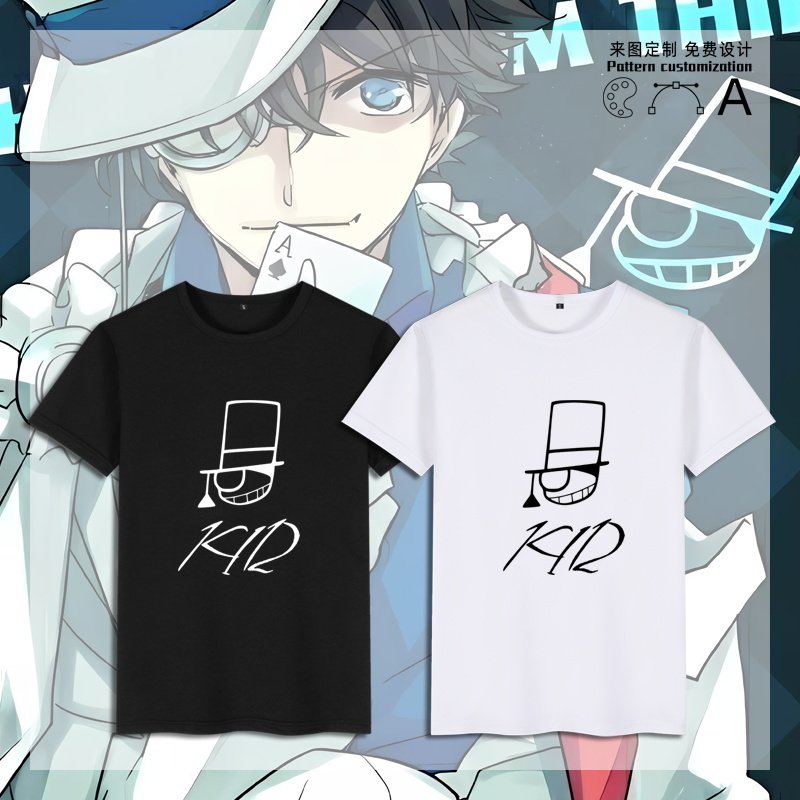 新款动漫周边上衣服怪盗基德柯南短袖t恤宽松大码学生男生潮体恤