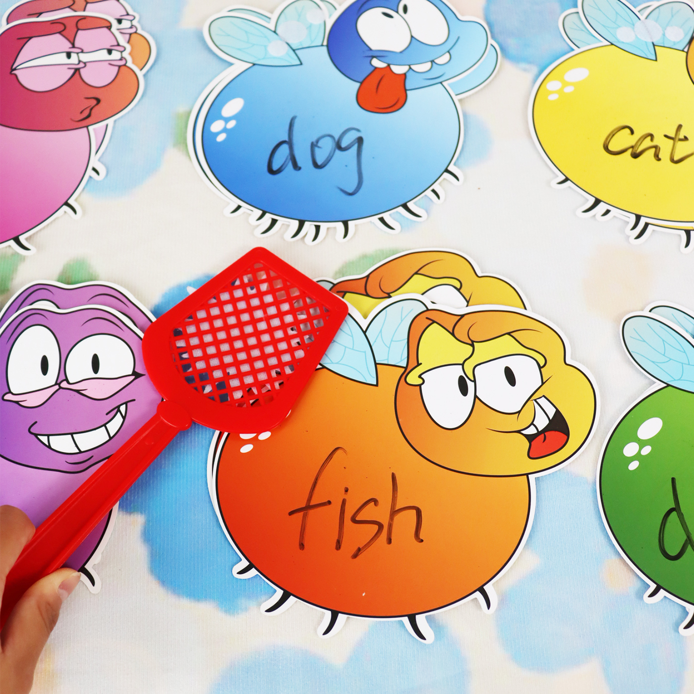 拍苍蝇识字可擦写桌游思维训练