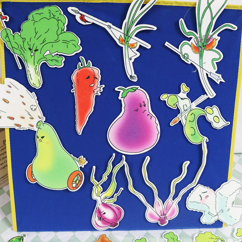 一园青菜成了精绘本毛毡蒙氏早教幼儿园表演道具亲子互动益智游戏