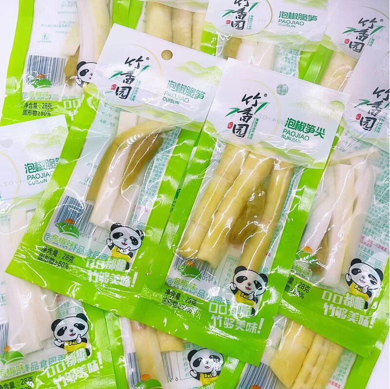 竹香园泡椒28克笋尖脆笋小包装开袋休闲即食网红零食
