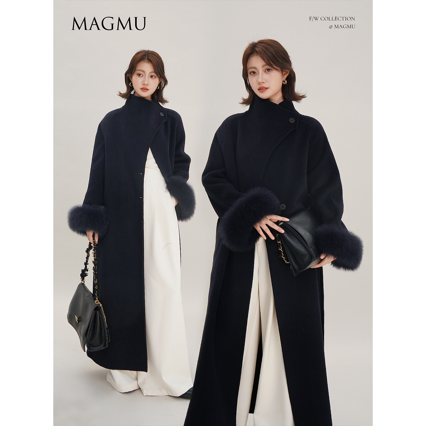麦格牧【冬恋】100%羊毛 双面呢大衣女中长款高级感外套秋冬新款,女装/女士精品,毛呢外套,淘宝优惠券,粉丝福利购,淘宝优惠卷