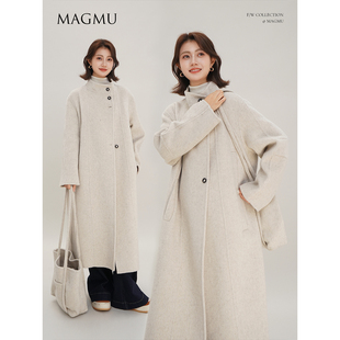 新款 麦格牧 双面呢大衣小个子女中长款 100%羊毛 呢子外套 寻风