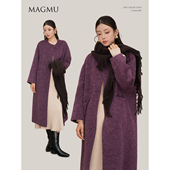 麦格牧 羊驼毛外套2025年秋冬新款 忘忧 羊毛双面呢大衣女中长款
