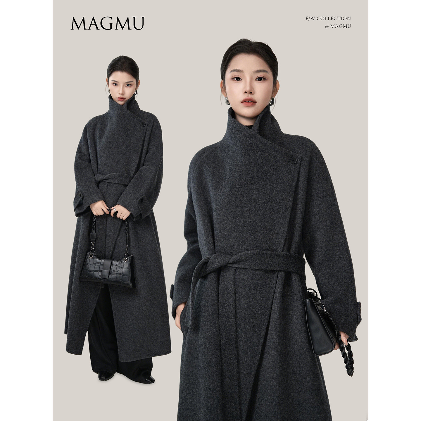 麦格牧【宿云】羊毛双面呢大衣女中长款25秋冬新款高级感气质外套,女装/女士精品,毛呢外套,淘宝优惠券,粉丝福利购,淘宝优惠卷
