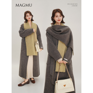 外套25年秋冬新款 羊毛双面呢大衣女中长款 克里斯汀 麦格牧