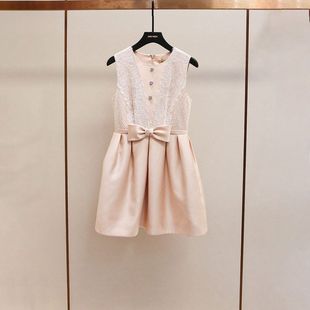 韩系甜美背心气质女衣莉公主风蝴蝶结春夏新款 连衣裙 短款 无袖
