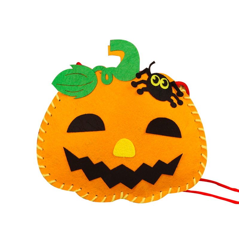 万圣节diy手工南瓜包装饰儿童不织布可背糖果袋节日派对表演道具