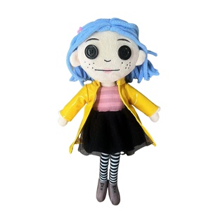 跨境新品鬼妈妈Coraline Squid卡洛琳 黑猫毛绒公仔动漫节日娃娃