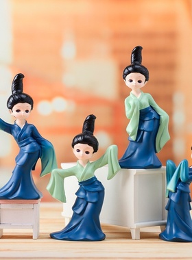 只此青绿文创古风仕女摆件新中式家居客厅装饰品景区纪念物批发