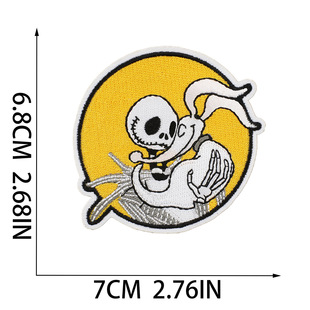 啸天圣诞惊魂夜套装 刺绣布贴骷髅头补丁贴电脑绣花标恐怖猫咪绣帖