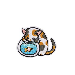 啸天新款 卡通刺绣布贴小懒猫补丁贴电脑刺绣标喵星人绣花章仔猫咪