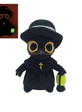 现货跨境瘟疫医生护士毛绒玩具瘟疫乌鸦万圣节夜光公仔吸光布娃娃