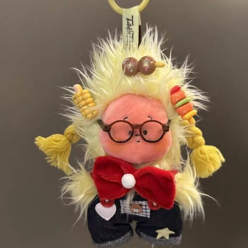 仅娃衣/123星星人系列毛绒挂件玩偶配饰娃衣格子熊牛仔背带裤套装