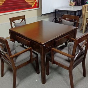 高档麻将机全自动家用多功能茶几新中式实木机麻餐桌两用一体