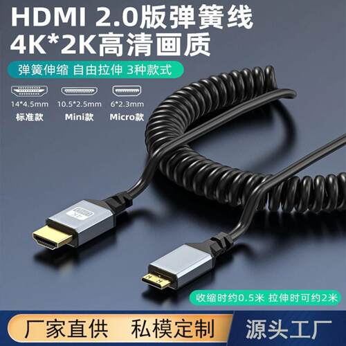 HDMI转MiniMicro高清弹簧线｜Hz