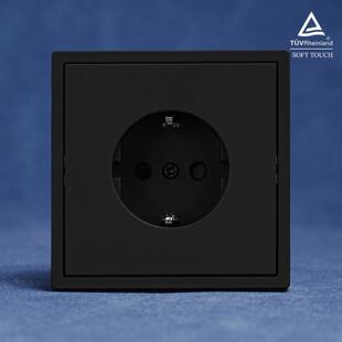 黑色wall socket开关单双控250V欧标80型16A欧规墙壁CE