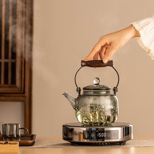 玻璃煮茶壶家用烧水泡茶专用电陶炉煮茶器耐高温养生花提梁蒸茶器