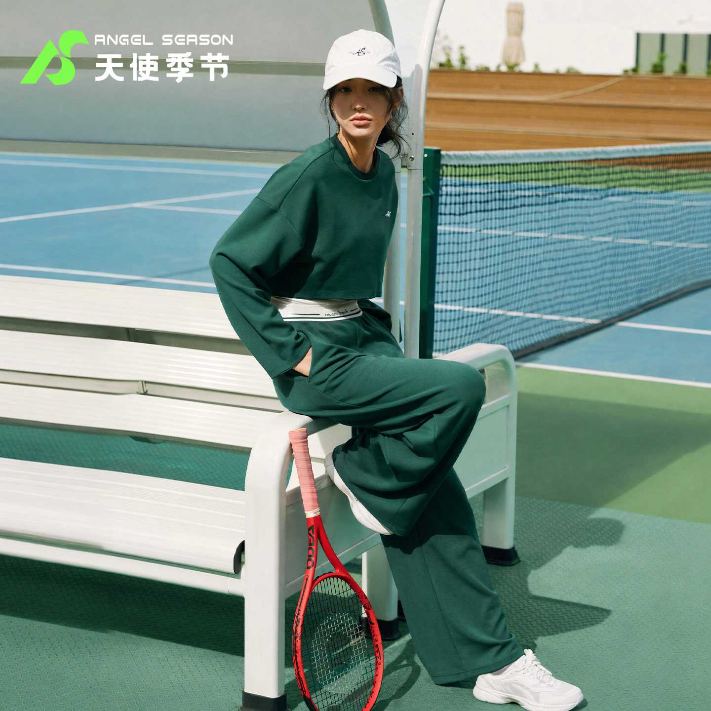 天使季节长袖网球服T恤女2026新款运动套装短款卫衣上衣羽毛球服图片