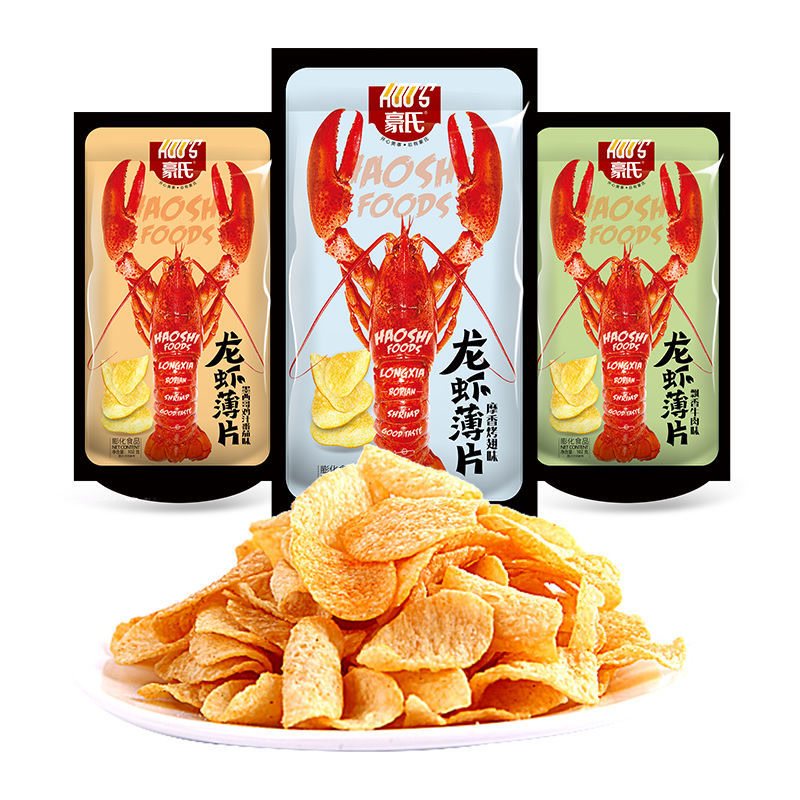 豪氏龙虾薄片102g/36g山药薄片大包薯片脆片特产网红吃货休闲零食