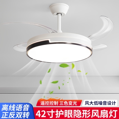 2026年新款轻奢现代家用电扇吊灯具隐形风扇灯客厅餐厅静音吊扇灯