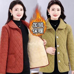 四川省服秋冬新款有领棉袄女士加绒外套中老年妈妈条绒棉衣灯芯绒