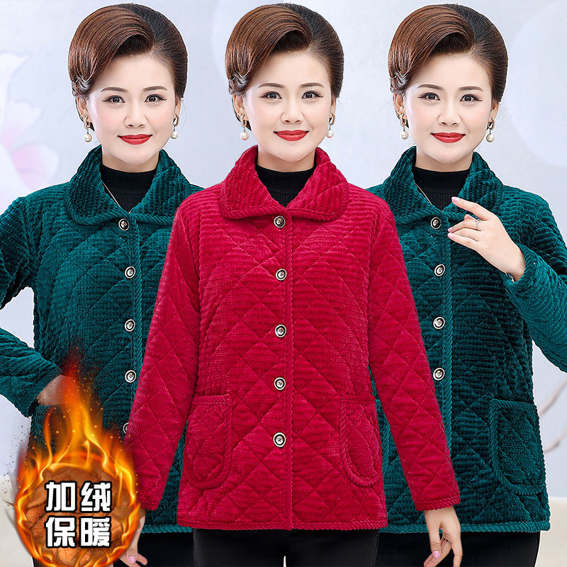 四川省服中老年妈妈棉袄冬季加绒加厚短款女矮个子防寒小棉衣外套