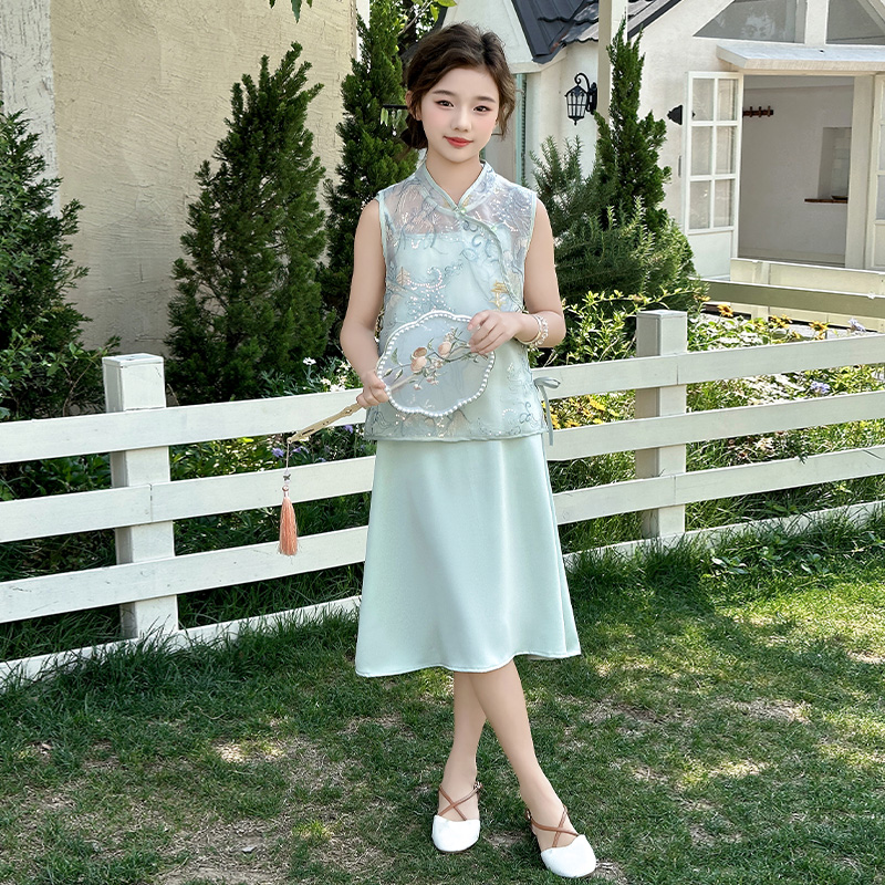 童装女童套装中大童国学超美超好看ins风服饰潮流新中式休闲时尚