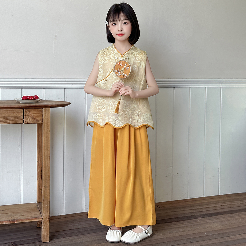 女童汉服夏季2025新款套装服装搭配童装潮宝夏新森系穿搭国学春夏