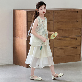 国风新款 女童汉服套装 潮流小众服装 潮酷甜美洋气春夏时尚 舒服 经典