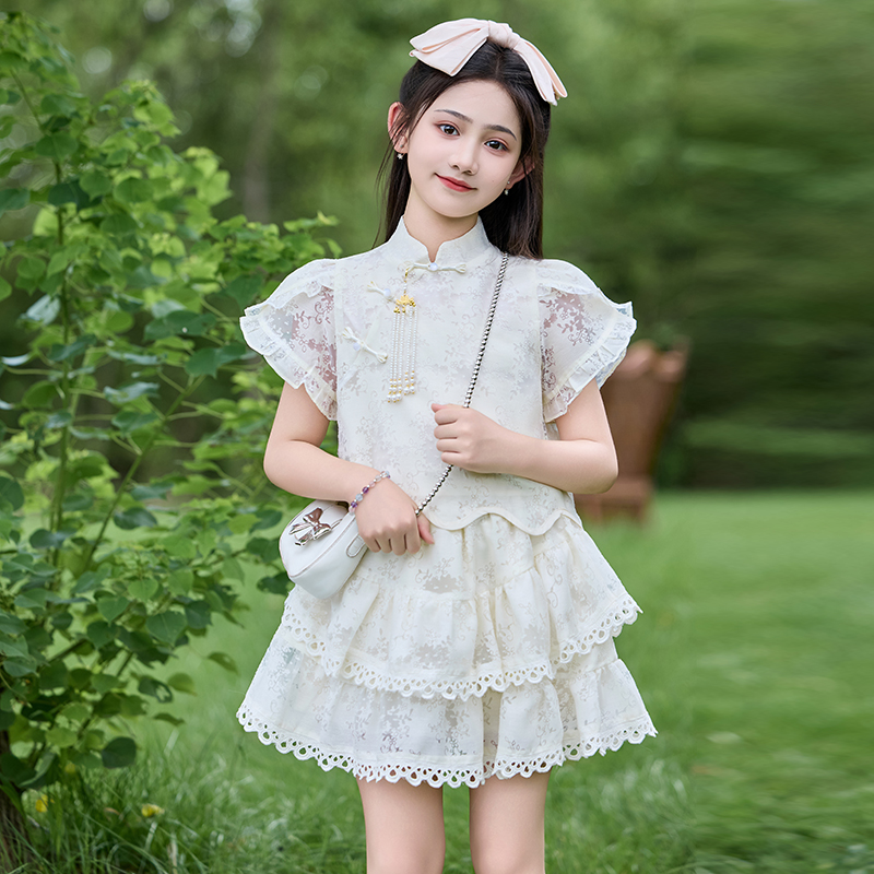 女童衣服套装时尚ins风时髦高端潮服炸街潮酷古风洋气网红新中式