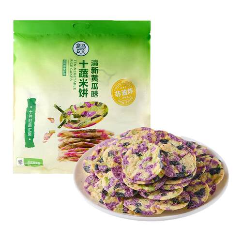 盒马 十蔬米饼清新黄瓜味 480g（内含约6小包）