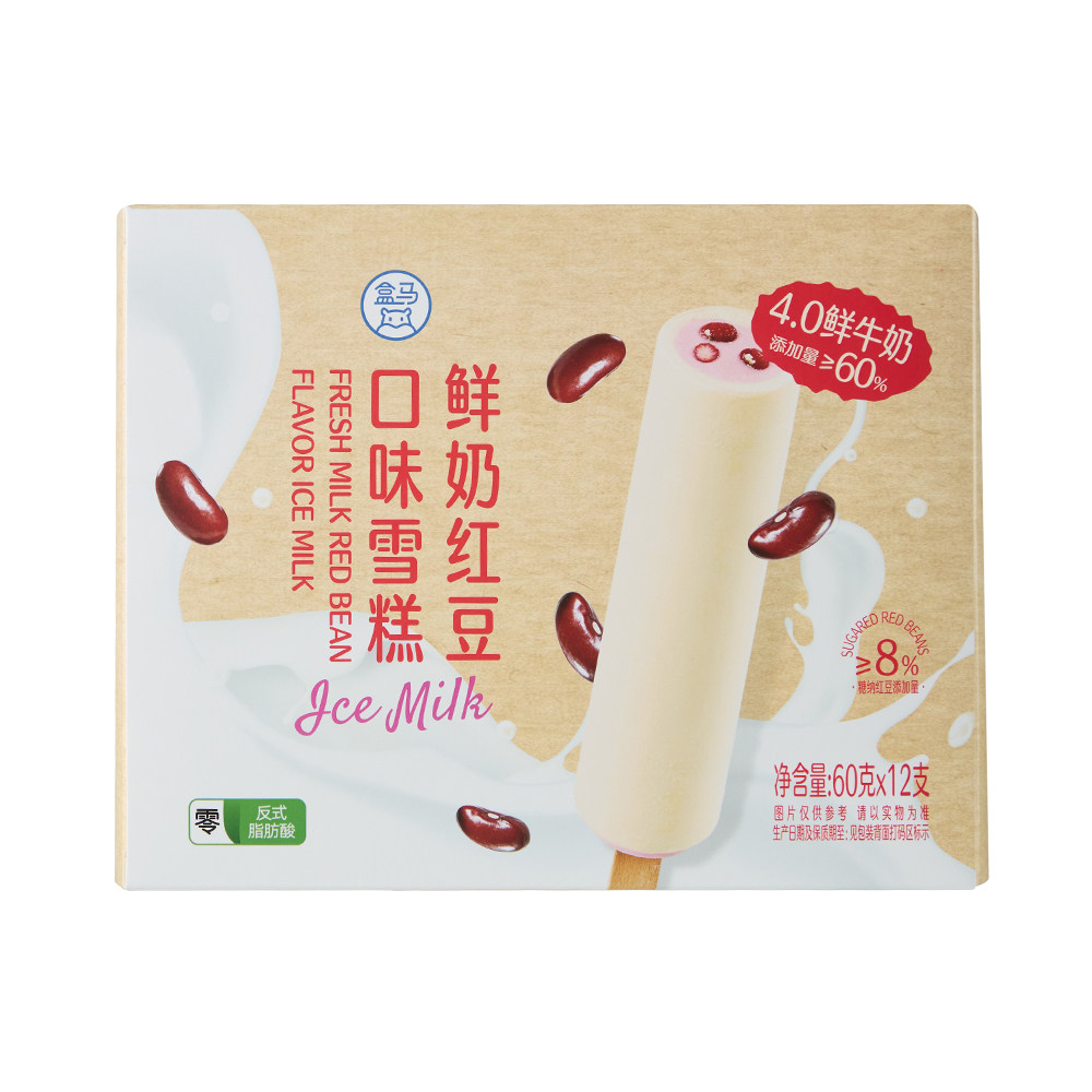 盒马 鲜奶红豆口味雪糕 60g*12支