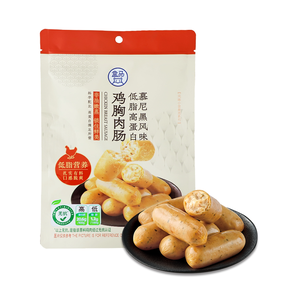 盒马 低脂高蛋白鸡胸肉肠 慕尼黑风味 225g