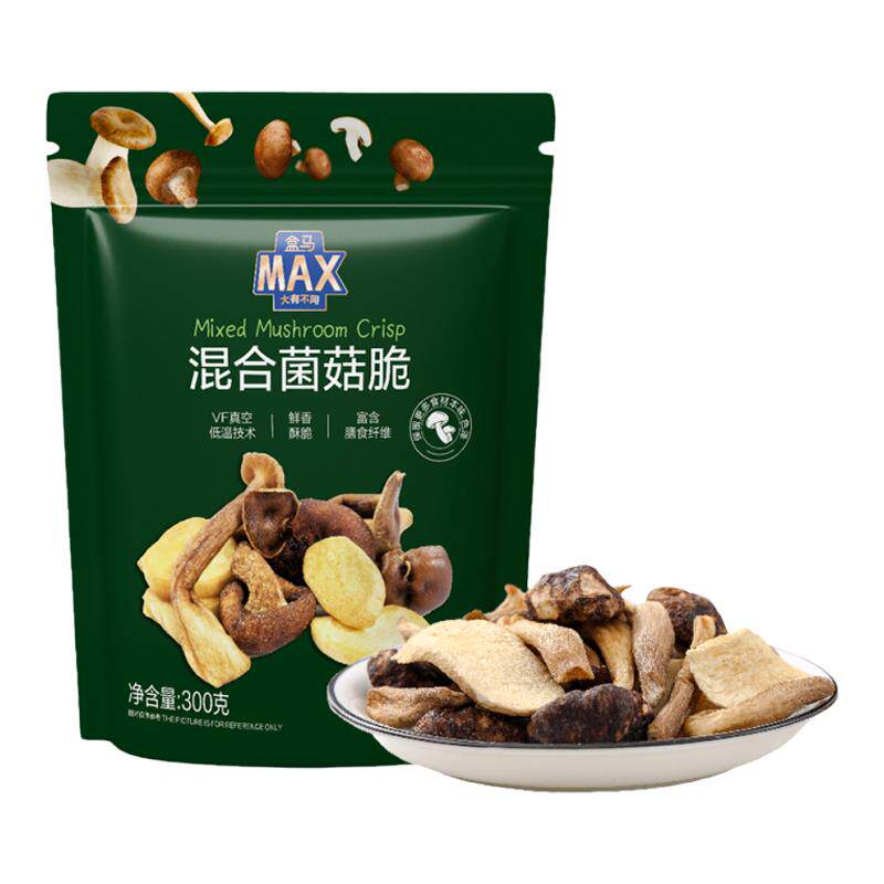 盒马MAX 混合菌菇脆300g香菇干蔬菜干即食脆片