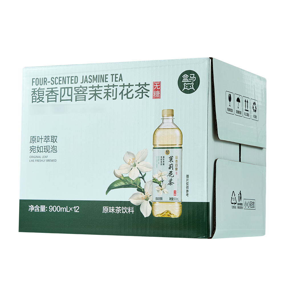 盒马 四窨茉莉花茶 900ml*12瓶