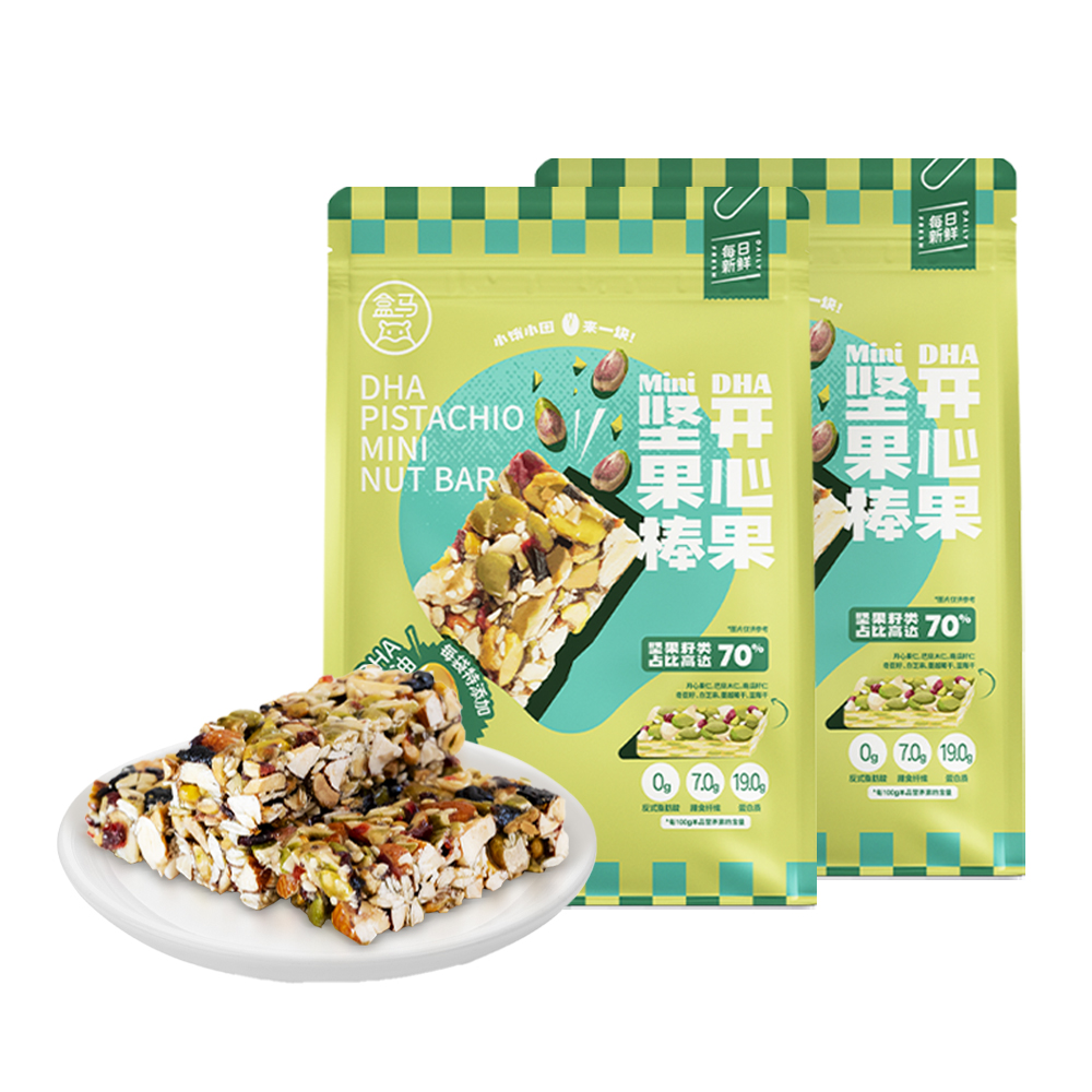 盒马  DHA开心果mini坚果棒  240g*2袋0反式脂肪酸 混合坚果籽